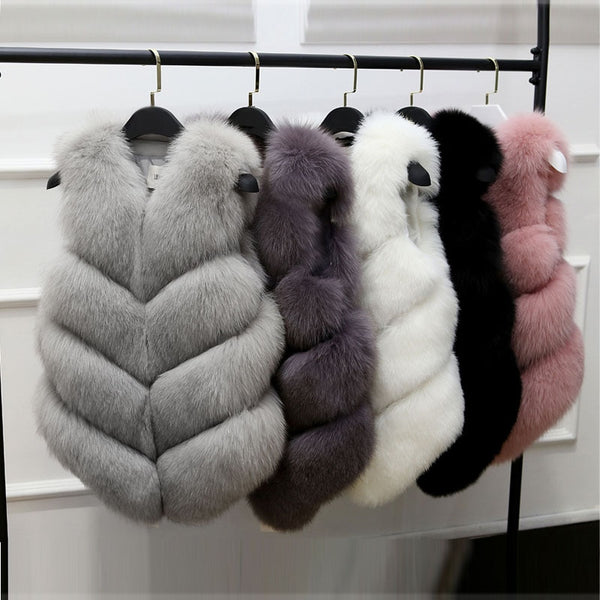 Faux Fur Winter Vest Women Soft Trouching Waist Coats Female Sleeveless Jacket For Ladies 2019 Fashion Fake Fur Outerwear Femme