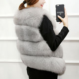 Faux Fur Winter Vest Women Soft Trouching Waist Coats Female Sleeveless Jacket For Ladies 2019 Fashion Fake Fur Outerwear Femme