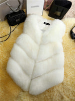 Faux Fur Winter Vest Women Soft Trouching Waist Coats Female Sleeveless Jacket For Ladies 2019 Fashion Fake Fur Outerwear Femme
