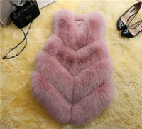 Faux Fur Winter Vest Women Soft Trouching Waist Coats Female Sleeveless Jacket For Ladies 2019 Fashion Fake Fur Outerwear Femme