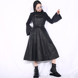Spaghetti Strap Black Pu Leather Dress