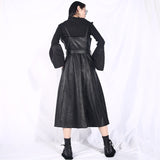 Spaghetti Strap Black Pu Leather Dress