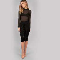 Hollow Out Back Mesh Bodysuit
