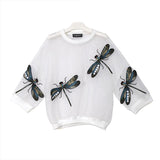 Organza Round Neck Embroidered Blouse