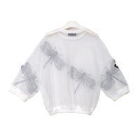 Organza Round Neck Embroidered Blouse