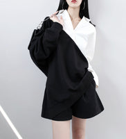 Black White Big Size Sweatshirt