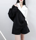 Black White Big Size Sweatshirt
