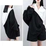 Black White Big Size Sweatshirt