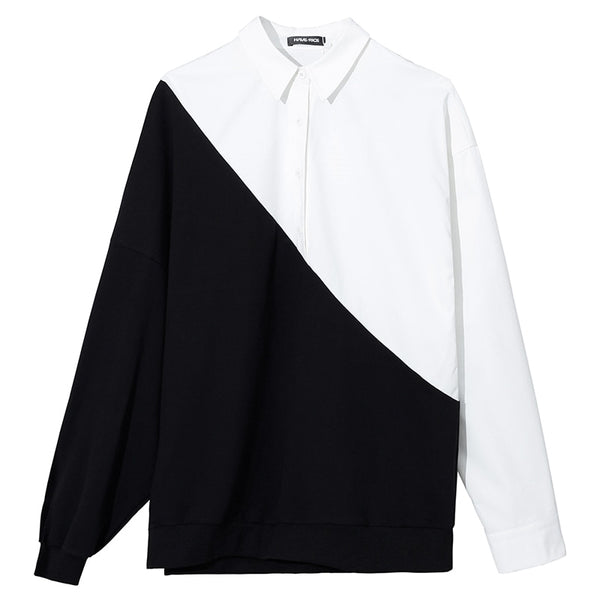 Black White Big Size Sweatshirt