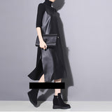 Strapless Black Pu Leather Dress