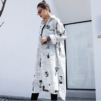 Long Sleeve White Printed Blouse