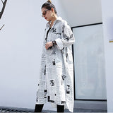 Long Sleeve White Printed Blouse