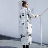 Long Sleeve White Printed Blouse