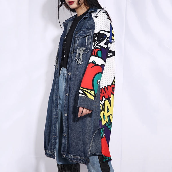 Pop Art Printed Denim Jacket