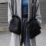 Black Fur Warm Gloves