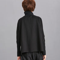 Loose Fit Black Ribbon Split Sweatshirt