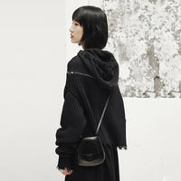Hooded Long Sleeve Black Sweater
