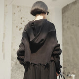 Hooded Long Sleeve Black Sweater