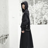 Hooded Long Sleeve Black Sweater