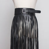 Pu Leather Long Tassel Belt
