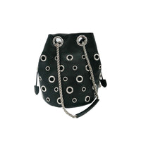 Pu Leather Chain Grommet Purse