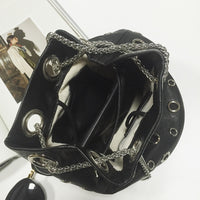 Pu Leather Chain Grommet Purse