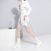 High Waisted Transparent Skirt With Pockets