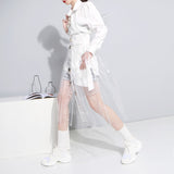 High Waisted Transparent Skirt With Pockets