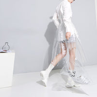 High Waisted Transparent Skirt With Pockets