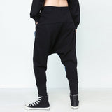 Denim Stitching Elatic Waist Cross-pants