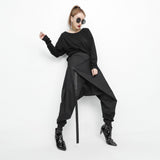 Lace Up Spliced Casual Harem Pants