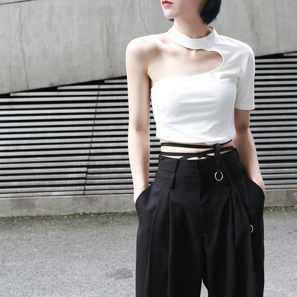 Short Sleeve Backless T-shirt