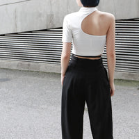 Short Sleeve Backless T-shirt