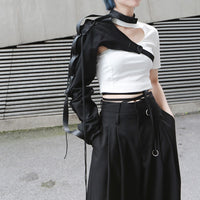 Short Sleeve Backless T-shirt
