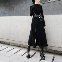 Stand Collar Long Sleeve Dress