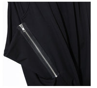 High Elastic Waist Black Harem Pants