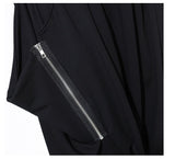 High Elastic Waist Black Harem Pants