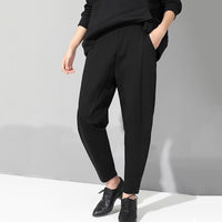 Black Loose Patchwork Trousers
