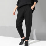 Black Loose Patchwork Trousers