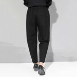 Black Loose Patchwork Trousers