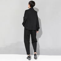 Black Loose Patchwork Trousers