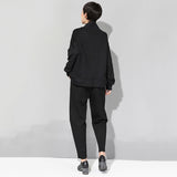 Black Loose Patchwork Trousers