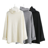 High Collar Long Sleeve Solid Black Gary Sweater