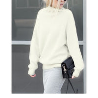 High Collar Long Sleeve Solid Black Gary Sweater