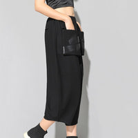 High Waist Black Loose Pu Leather Trousers