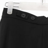 High Waist Black Loose Pockets Button Trousers