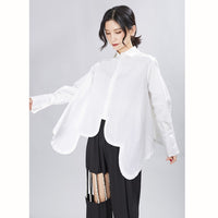 Pleated Big Size Irregular Blouse