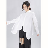 Pleated Big Size Irregular Blouse