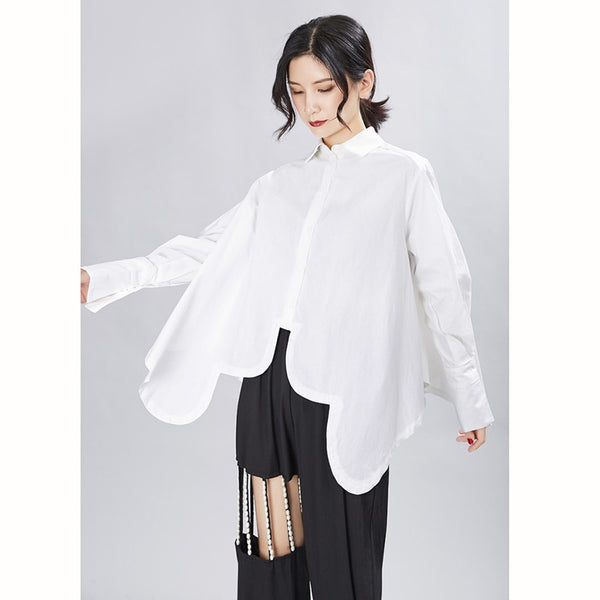 Pleated Big Size Irregular Blouse