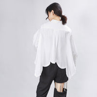 Pleated Big Size Irregular Blouse